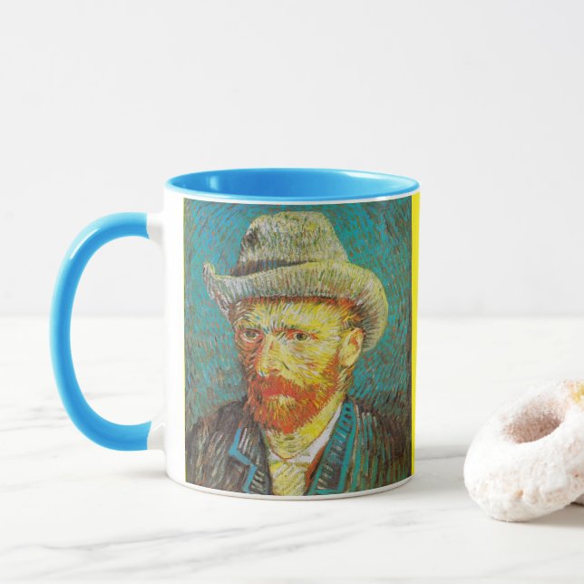 Vincent Van Gogh - Self portrait Mug (With Donut)
