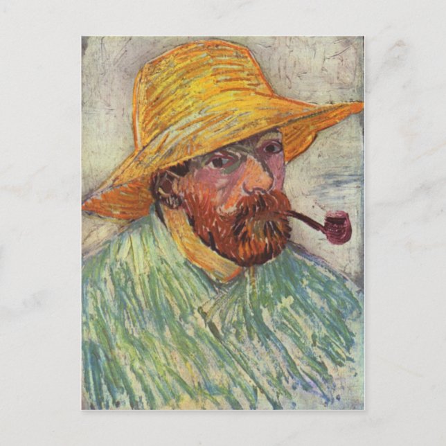 Vincent Van Gogh Self Portrait Pipe Postcard (Front)