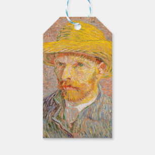 Vincent Van Gogh Self Portrait Straw Hat Gift Tags