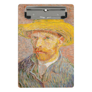 Vincent Van Gogh Self Portrait Straw Hat Mini Clipboard