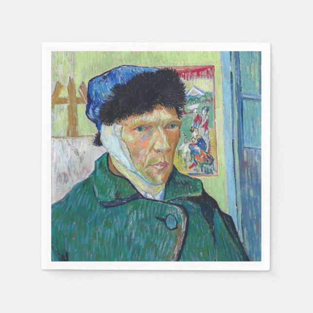 Vincent van Gogh - Self-portrait with bandaged ear Napkin (Front)