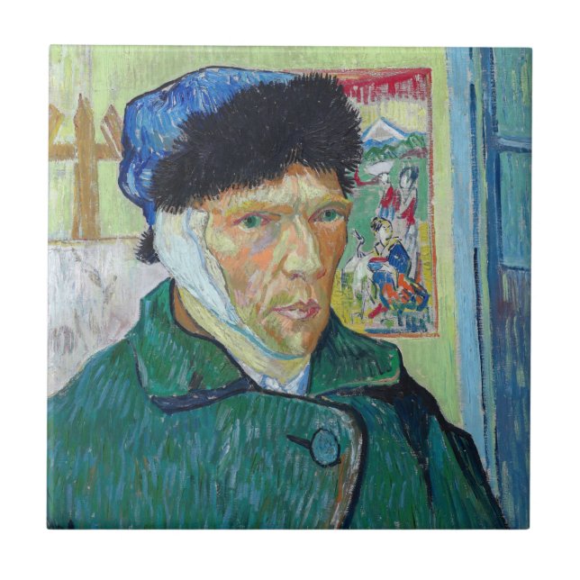 Vincent van Gogh - Self-portrait with bandaged ear Tile (Front)