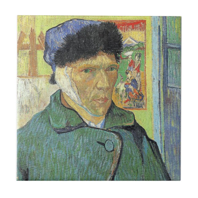Vincent van Gogh, Self-Portrait with Bandaged Ear, Tile (Front)