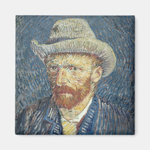 Vincent van Gogh   Self Portrait with Felt Hat Magnet