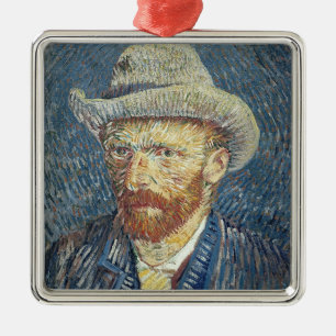 Vincent van Gogh   Self Portrait with Felt Hat Metal Ornament