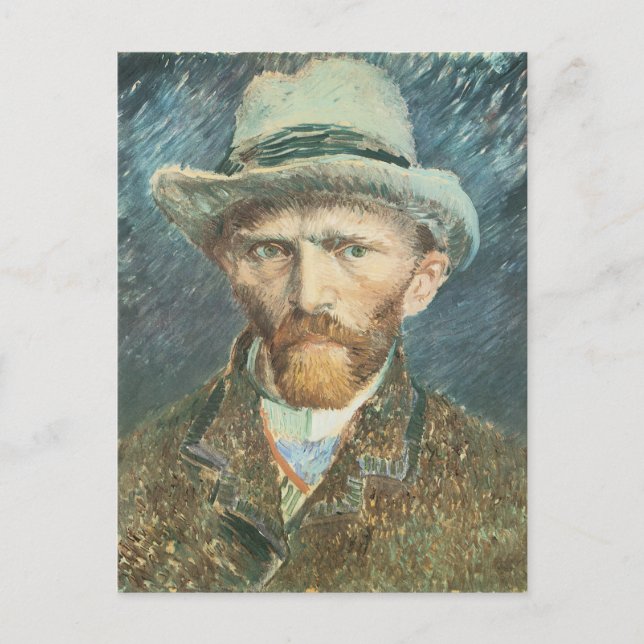 Vincent Van Gogh Self Portrait with Grey Felt Hat Postcard (Front)