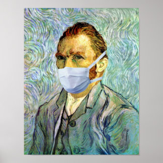 Vincent Van Gogh Self Portrait With Mask Spoof Poster