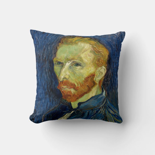 Vincent Van Gogh Self Portrait With Palette Throw Pillow (Front)