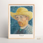 Vincent van Gogh Self-Portrait with Straw Hat Art  Poster<br><div class="desc">Immerse yourself in the world of Vincent van Gogh with this captivating art print featuring the iconic "Self-Portrait with Straw Hat." Elevate your home decor with the timeless charm of this masterpiece by the renowned Dutch artist. This high-quality print is 9000x12000 pixels and 300 dpi resolution. This print will look...</div>
