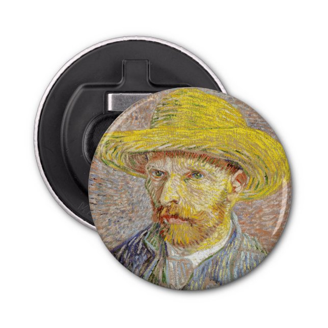 Vincent van Gogh - Self-portrait with Straw Hat Bottle Opener (Front)