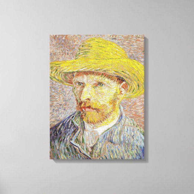 Vincent van Gogh - Self-portrait with Straw Hat Canvas Print (Front)