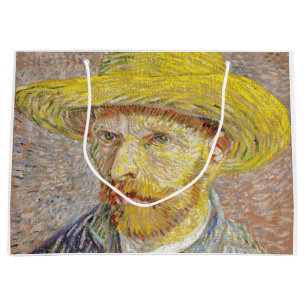 Vincent van Gogh - Self-portrait with Straw Hat Large Gift Bag
