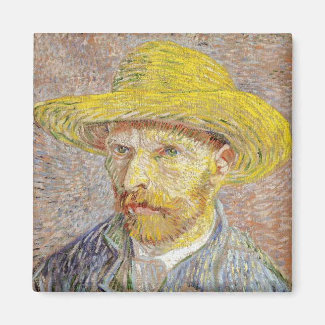 Vincent van Gogh - Self-portrait with Straw Hat Magnet (Front)
