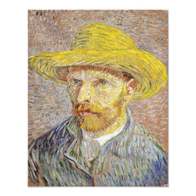 Vincent van Gogh - Self-portrait with Straw Hat Photo Print (Front)