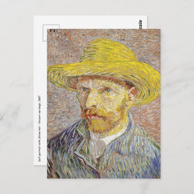 Vincent van Gogh - Self-portrait with Straw Hat Postcard (Front/Back)