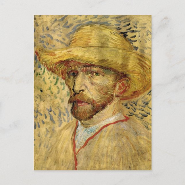 Vincent van Gogh Self Portrait with Straw Hat Postcard (Front)