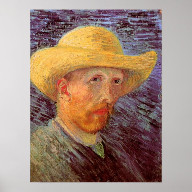 Vincent van Gogh Self Portrait with Straw Hat Poster (Front)