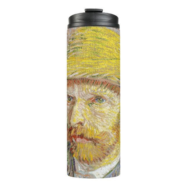 Vincent van Gogh - Self-portrait with Straw Hat Thermal Tumbler (Front)