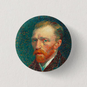 Vincent Van Gogh Self Portrait with Suit Fine Art 1 Inch Round Button