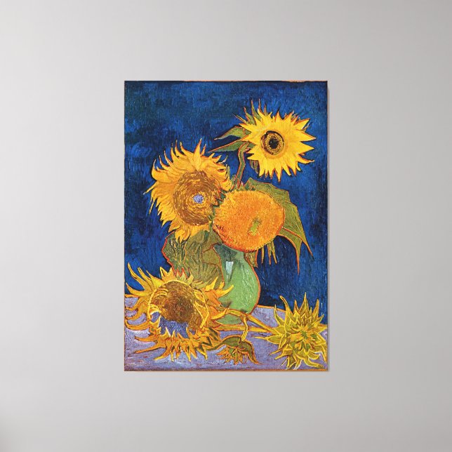 Vincent Van Gogh Six Sunflowers  Wrapped Canvas (Front)