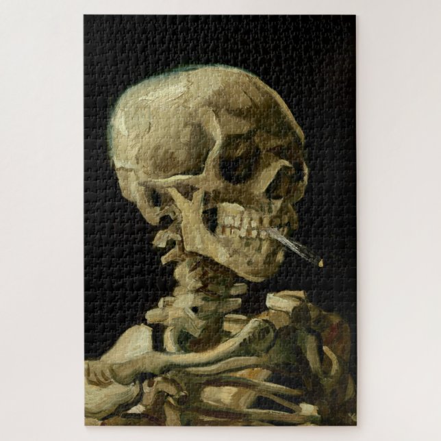 Vincent Van Gogh Skeleton with a Burning Cigarette Jigsaw Puzzle (Vertical)