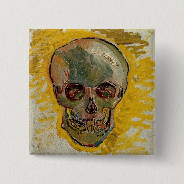 Vincent van Gogh - Skull 1887 #2 2 Inch Square Button (Front)