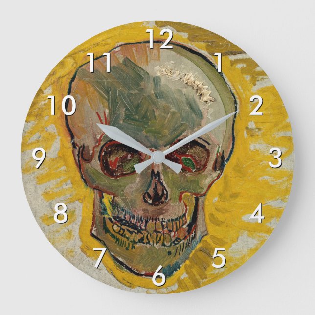 Vincent van Gogh - Skull 1887 #2 Large Clock (Front)