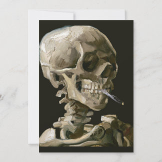Vincent van Gogh Skull Burning Cigarette Fine Art Invitation
