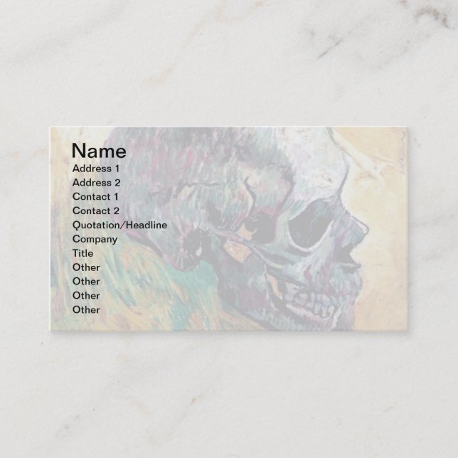 Vincent Van Gogh - Skull In Profile - Fine Art Business Card (Front)