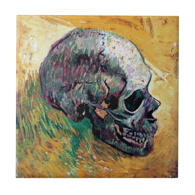Vincent Van Gogh - Skull In Profile - Fine Art Tile (Front)