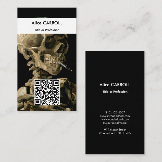 Vincent van Gogh - Skull - QR Code Business Card (Front/Back)