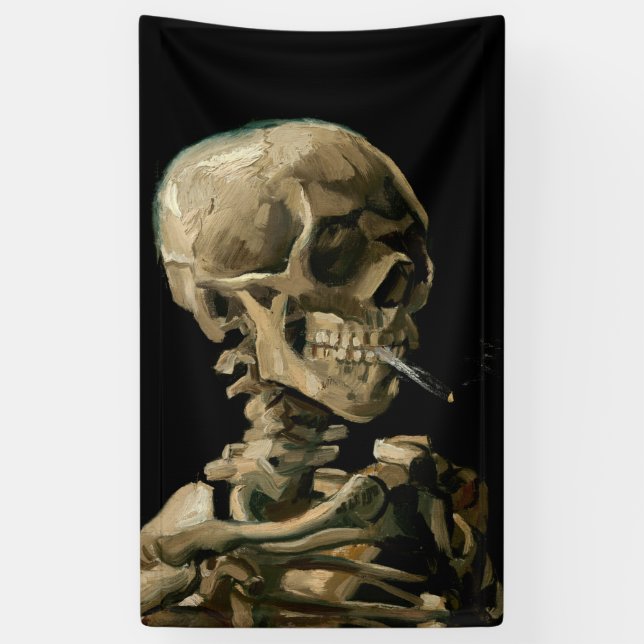 Vincent van Gogh - Skull with Burning Cigarette Banner (Vertical)