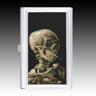 Vincent van Gogh - Skull with Burning Cigarette Business Card Holder