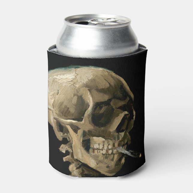 Vincent van Gogh - Skull with Burning Cigarette Can Cooler (Can Front)