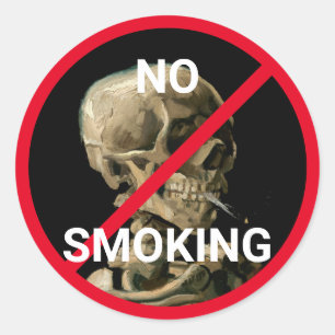 Vincent van Gogh - Skull with Burning Cigarette Classic Round Sticker