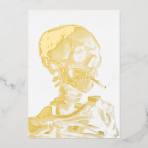 Vincent van Gogh - Skull with Burning Cigarette Foil Holiday Card