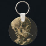Vincent Van Gogh - Skull with Burning Cigarette Keychain<br><div class="desc">Vincent Van Gogh - Skull with Burning Cigarette</div>