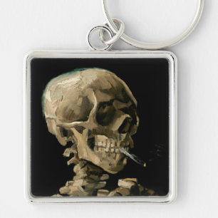 Vincent van Gogh - Skull with Burning Cigarette  Keychain