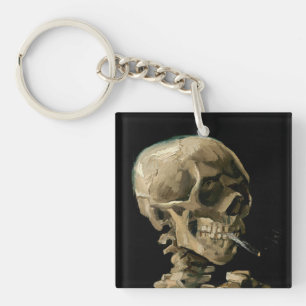 Vincent van Gogh - Skull with Burning Cigarette Keychain