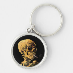 Vincent Van Gogh - Skull With Burning Cigarette Keychain