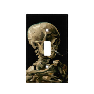 Vincent van Gogh - Skull with Burning Cigarette Light Switch Cover