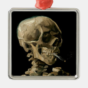 Vincent van Gogh - Skull with Burning Cigarette Metal Ornament