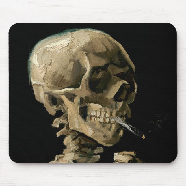 Vincent van Gogh - Skull with Burning Cigarette Mouse Pad (Front)