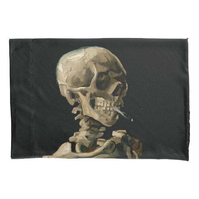 Vincent van Gogh - Skull with Burning Cigarette Pillowcase (Front)