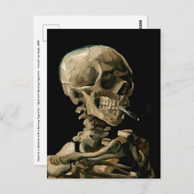 Vincent van Gogh - Skull with Burning Cigarette Postcard (Front/Back)