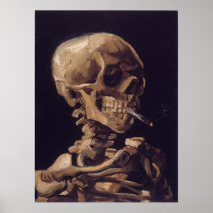 Vincent Van Gogh - Skull with Burning Cigarette Poster