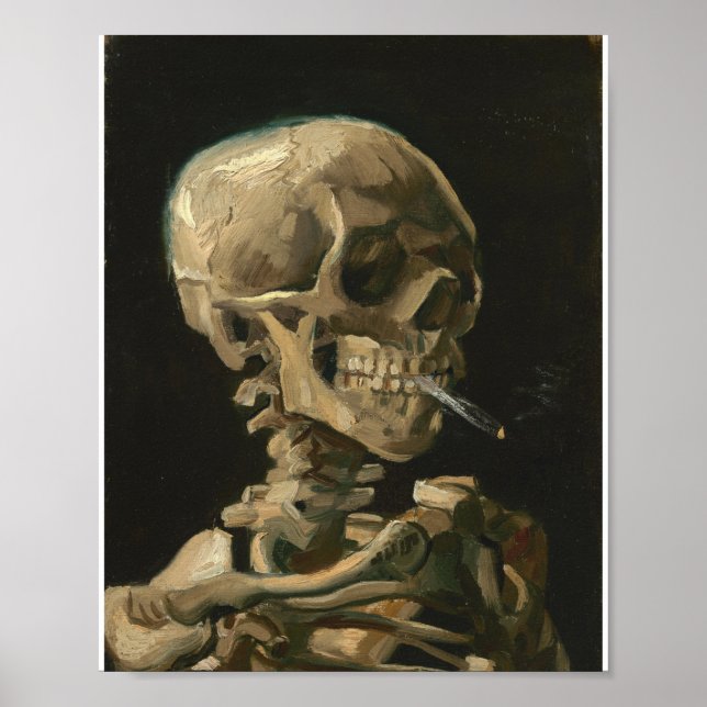 Vincent Van Gogh - Skull with Burning Cigarette Poster (Front)