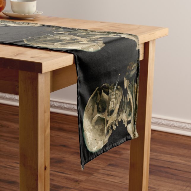 Vincent van Gogh - Skull with Burning Cigarette Short Table Runner (In Situ)