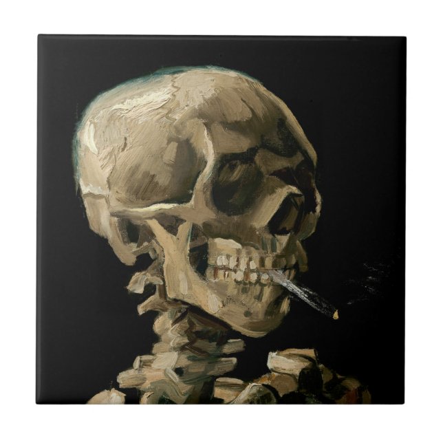 Vincent van Gogh - Skull with Burning Cigarette Tile (Front)