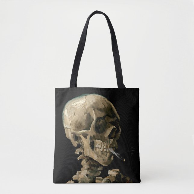 Vincent van Gogh - Skull with Burning Cigarette Tote Bag (Front)
